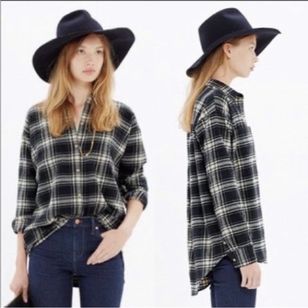Madewell Flannel Trapeze Shirt XXS
